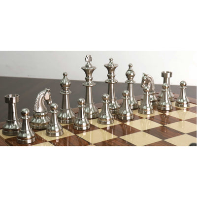 3.5" Elegance Series Brass Metal Luxury Chess Set - Chess Pieces Only- Antiqued Copper