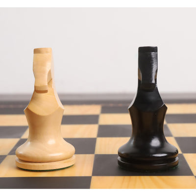 3.9" Zadar Series Modern Minimalist Chess Set- Chess Pieces Only- Weighted Ebonised Boxwood