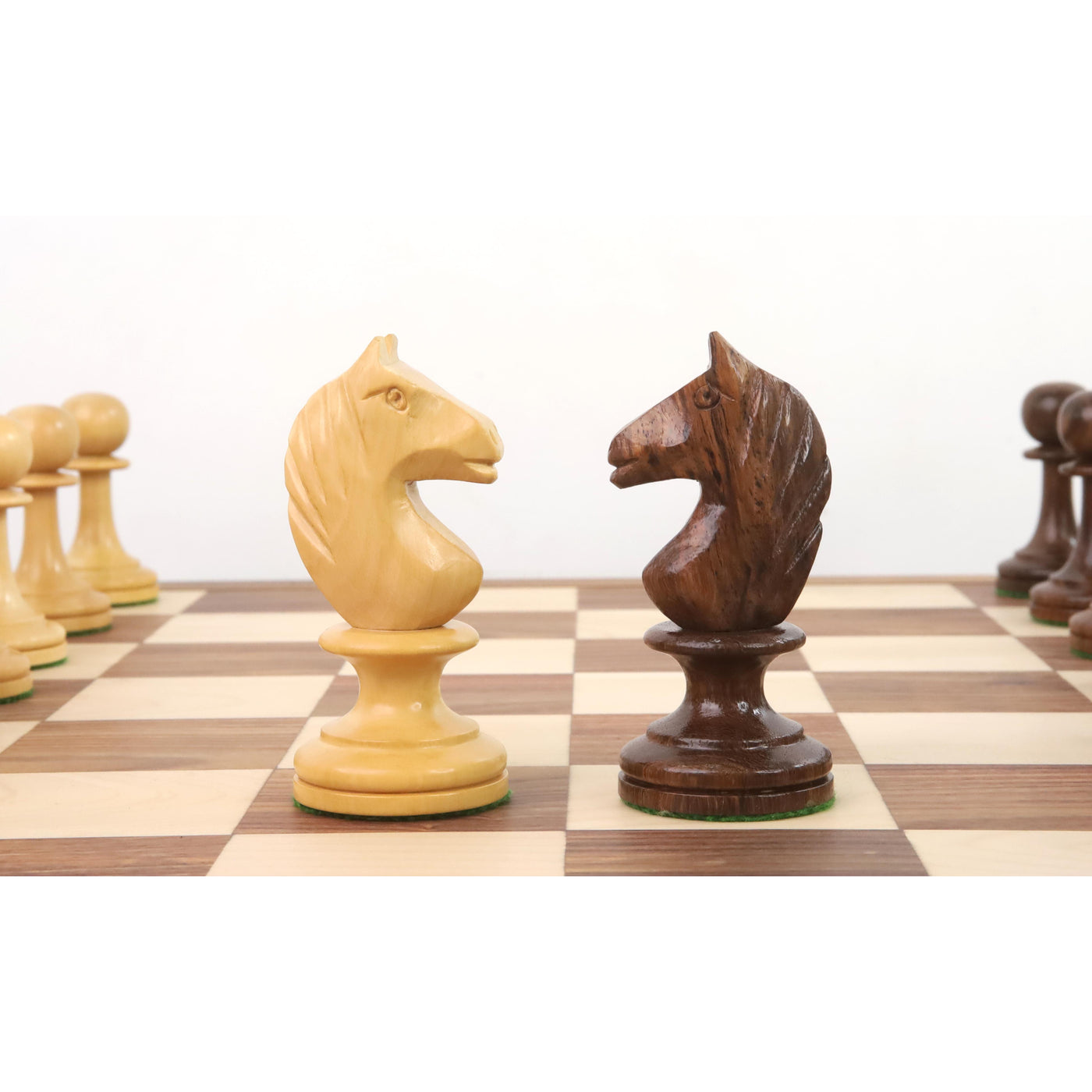 4.8" Averbakh Soviet Russian Chess Set - Chess Pieces Only - Double Weighted Golden Rosewood & Boxwood