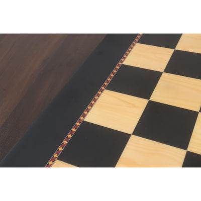 21" Queen's Gambit Printed Chess Board- Ebony & Maple - 55mm square- Matt Finish