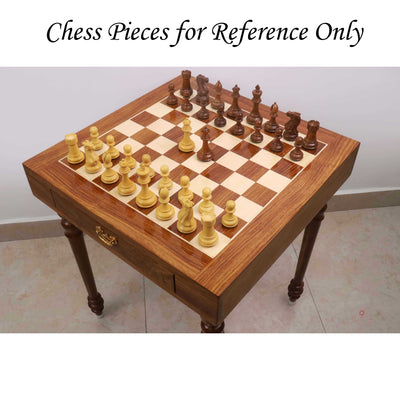 23" Tournament Chess Board Table with Drawers - 27" Height - Golden Rosewood & Maple