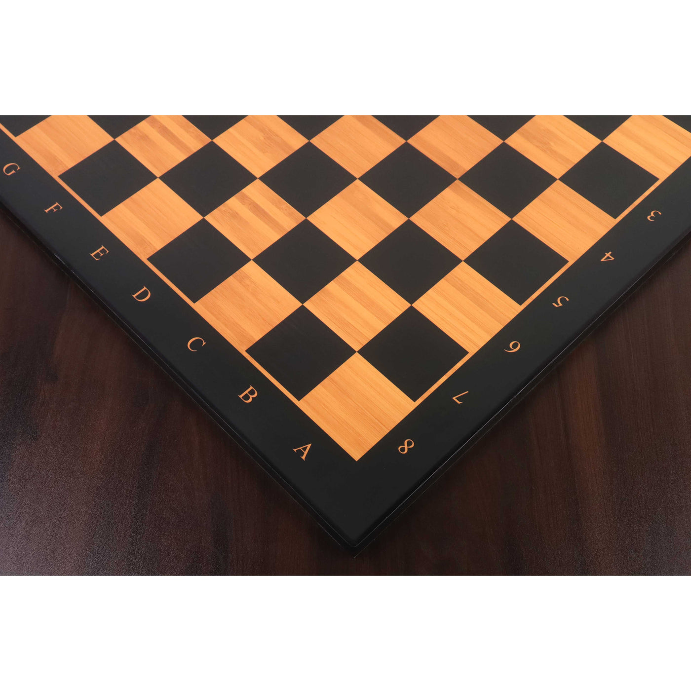 Slightly Imperfect 21" Wooden Printed Chess Board with Notations - Antique Boxwood & Ebony - 55mm square - Matt Finish