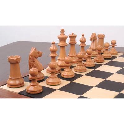 Slightly Imperfect French Grandmaster's Staunton Chess Set- Chess Pieces Only- Antiqued Boxwood- 4.1" King