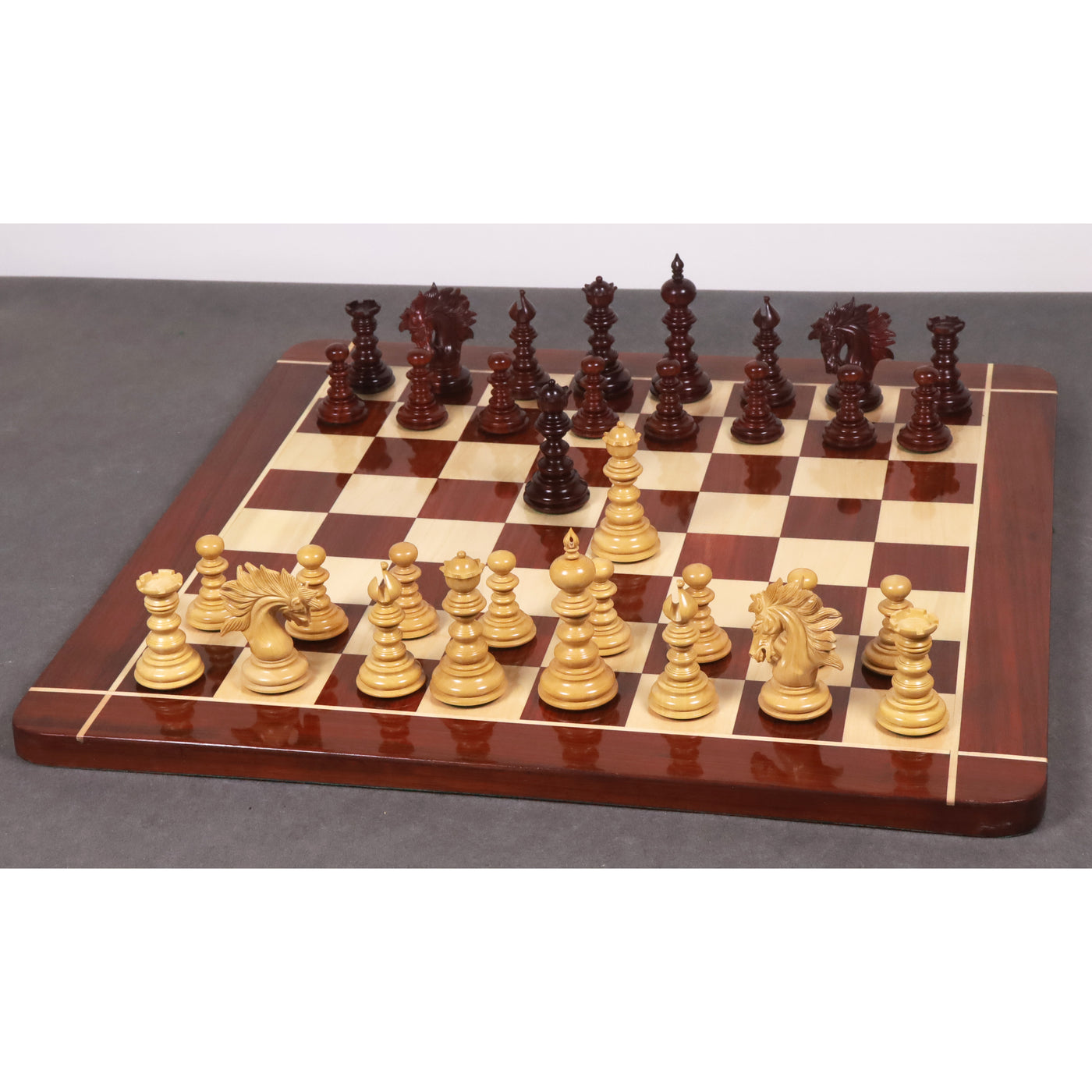 Combo of 4.3" Marengo Luxury Staunton Chess Set - Pieces in Bud Rosewood with Board and Box