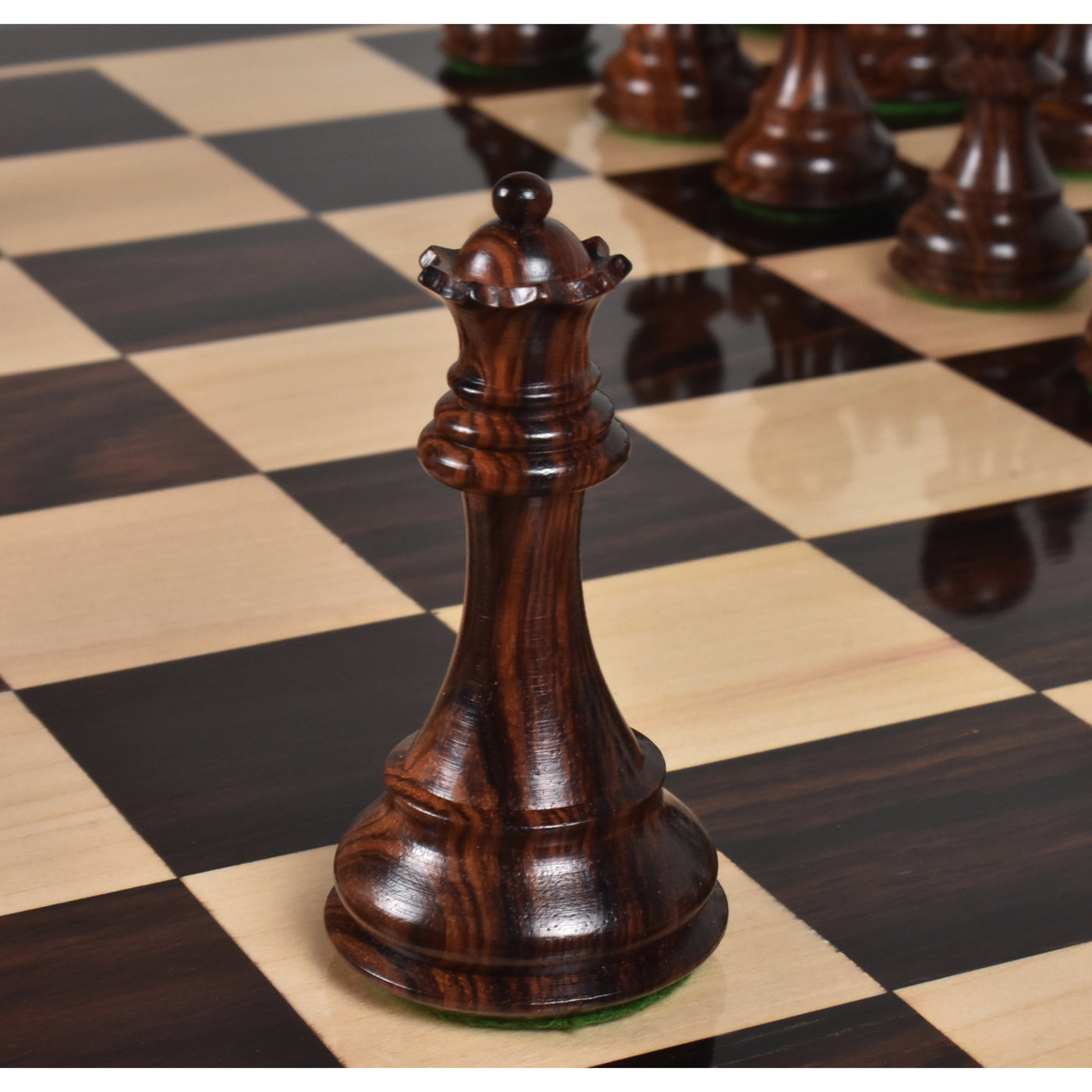 4" Fierce Knight Staunton Chess Set - Chess Pieces Only - Weighted Rosewood