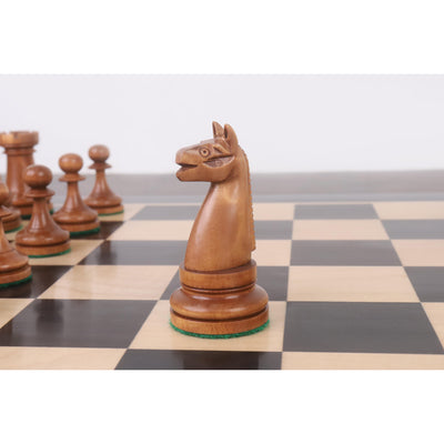 1900s' American Chess Company Reproduction Chess Set - Chess Pieces Only - Antiqued & Ebonised Boxwood - 3.9" King