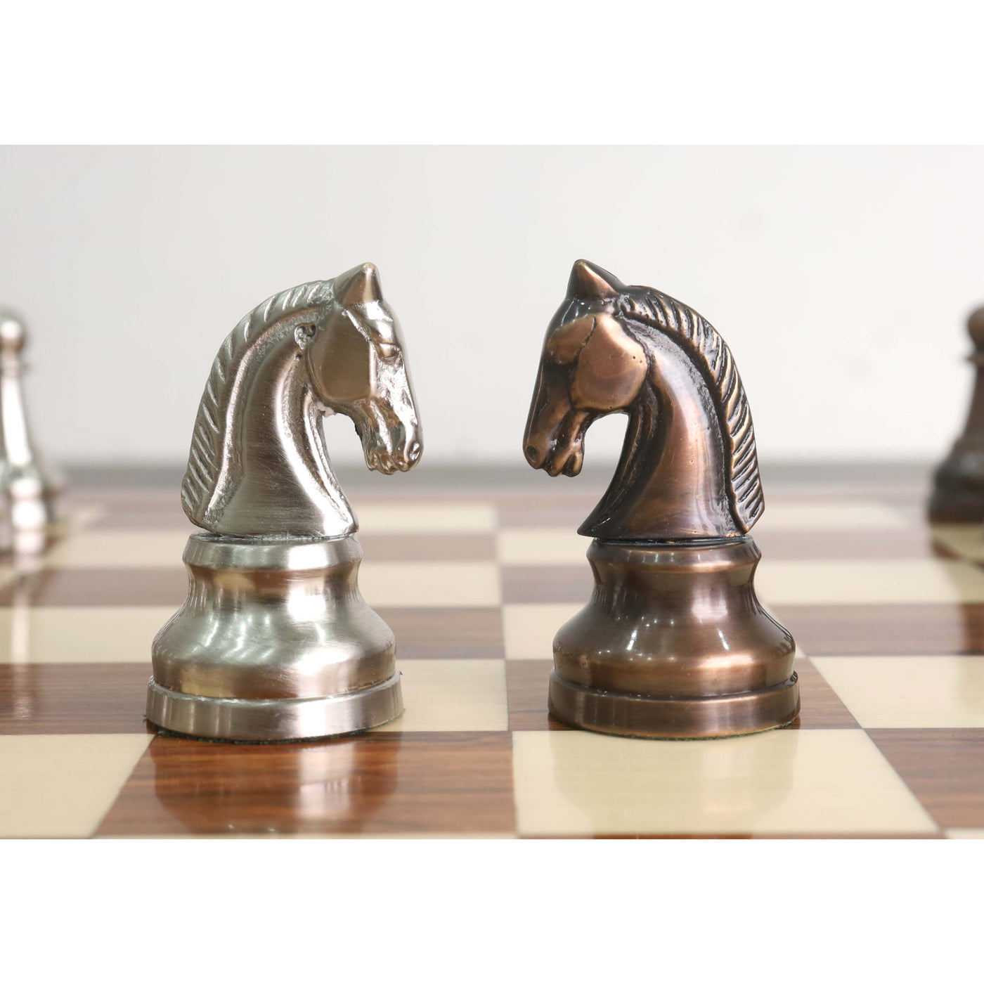 3.5" Elegance Series Brass Metal Luxury Chess Set - Chess Pieces Only- Antiqued Copper