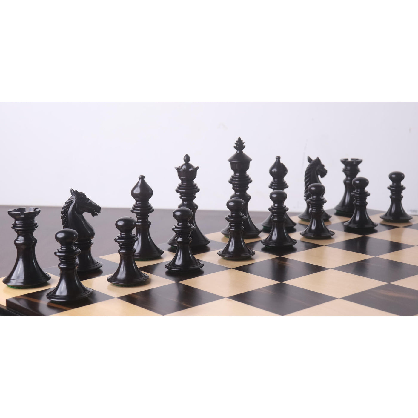 Combo of 4.3" Aristocrat Series Luxury Staunton Chess Set - Pieces in Ebony Wood & Boxwood with Board and Box