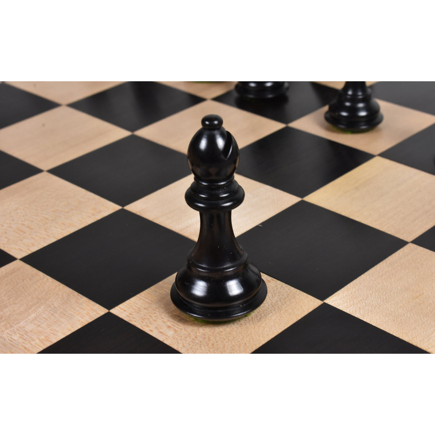 Combo of 3.5" Fierce Knight Staunton Chess Set - Pieces in Ebonised Boxwood with Chess Board & Storage Box