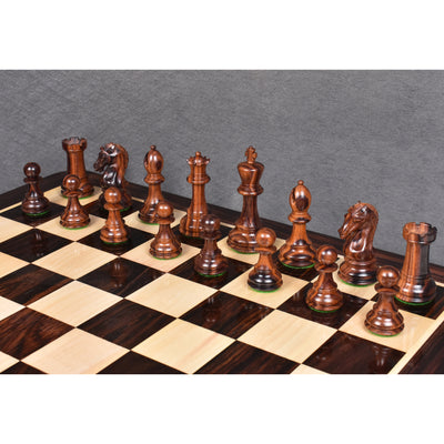 Combo of 3.9" Craftsman Series Staunton Chess Set - Pieces in Rosewood with Board and Box