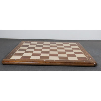 19" Golden Rosewood & Maple Solid Inlaid Wood Chess board - Algebraic Notations