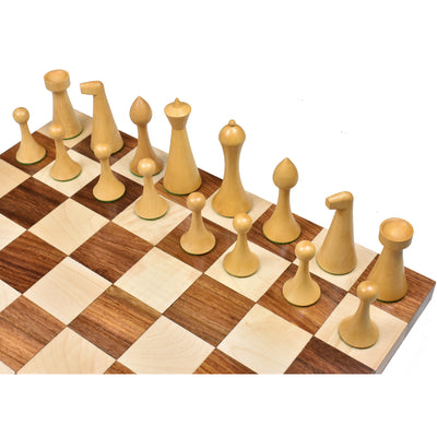 Hermann Ohme Combo Chess Set - 3.6" Ebonised Boxwood Pieces with Rosewood Board and Box