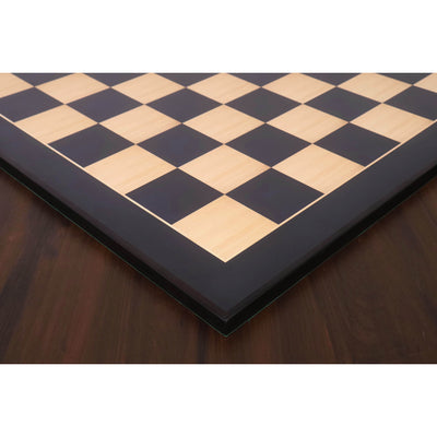 26" Large Ebony & Maple Wood Printed Chess Board- 70mm square- Gloss Finish