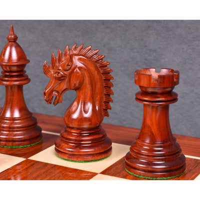 Combo of 4.4" Dragon Luxury Staunton Chess Set - Pieces in Bud Rosewood with Board and Box