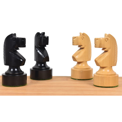 Bundesform German Staunton Alternative Chess Set - Chess Pieces Only- Ebonised Boxwood - 3.8"