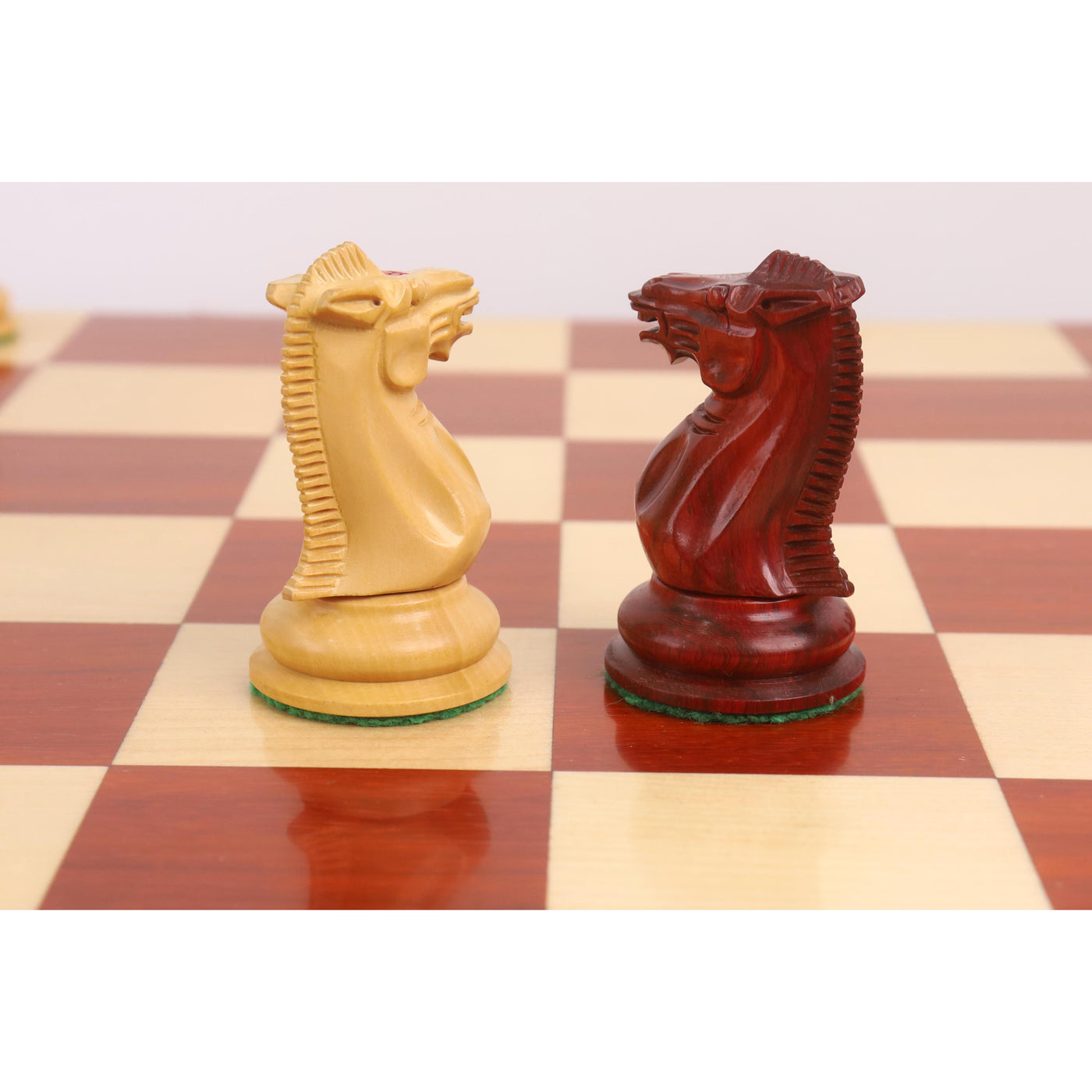 Combo of 1849 Jacques Cook Staunton Chess Pieces - Bud Rosewood with 21" Board and Storage Box