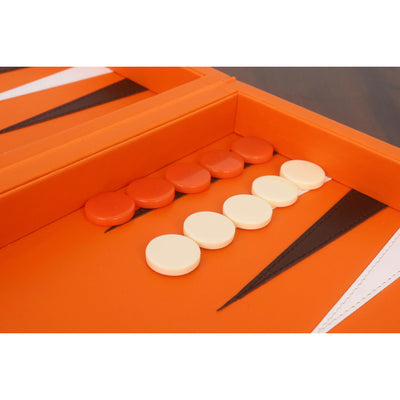 18" Premier Leatherette Backgammon Set – Briefcase Style Travel Set