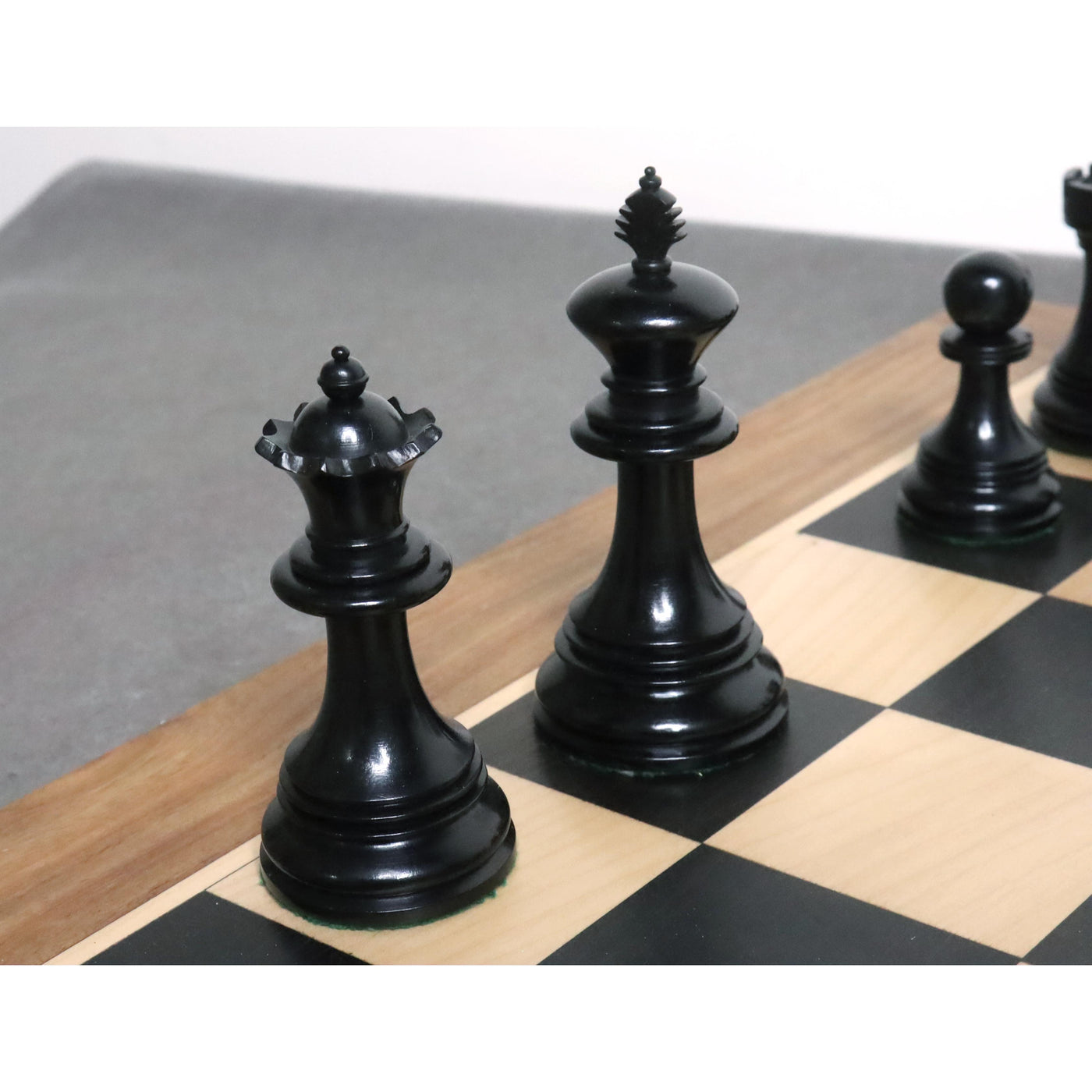 Combo of 4.2" Luxury Augustus Staunton Chess Set with 23" Large Ebony & Maple Wood Chessboard  and Storage Box