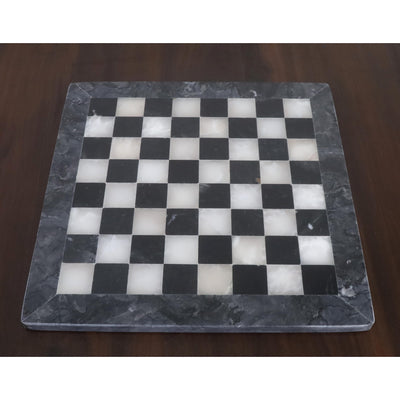 Onyx Marble Chess Pieces & Board Combo Set - 10" - Black and White Stone