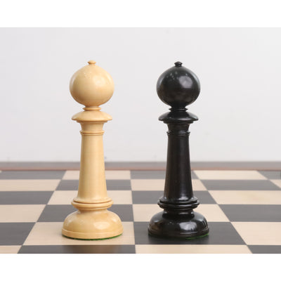 Edinburgh Northern Upright Pre-Staunton Chess Set Combo - Pieces in Ebonised Boxwood with Board and Box