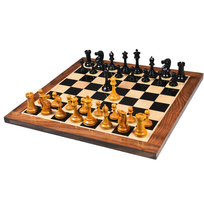 Slightly Imperfect 19th century B & Co reproduced Chess Set- Chess Pieces Only- Genuine Ebony Wood - 4.3"