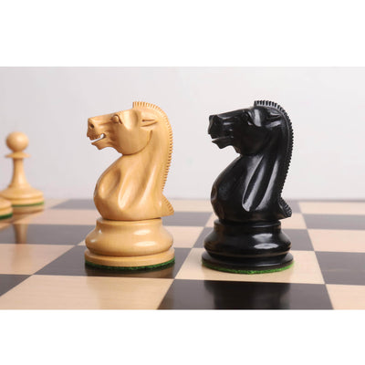 19th century B & Co Reproduced Luxury Chess Set- Chess Pieces Only- Ebony Wood & Boxwood– 4.2″ King