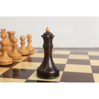 3.8" Candidates Series Minimalist Chess Set- Chess Pieces Only- Rosewood & Antiqued Boxwood