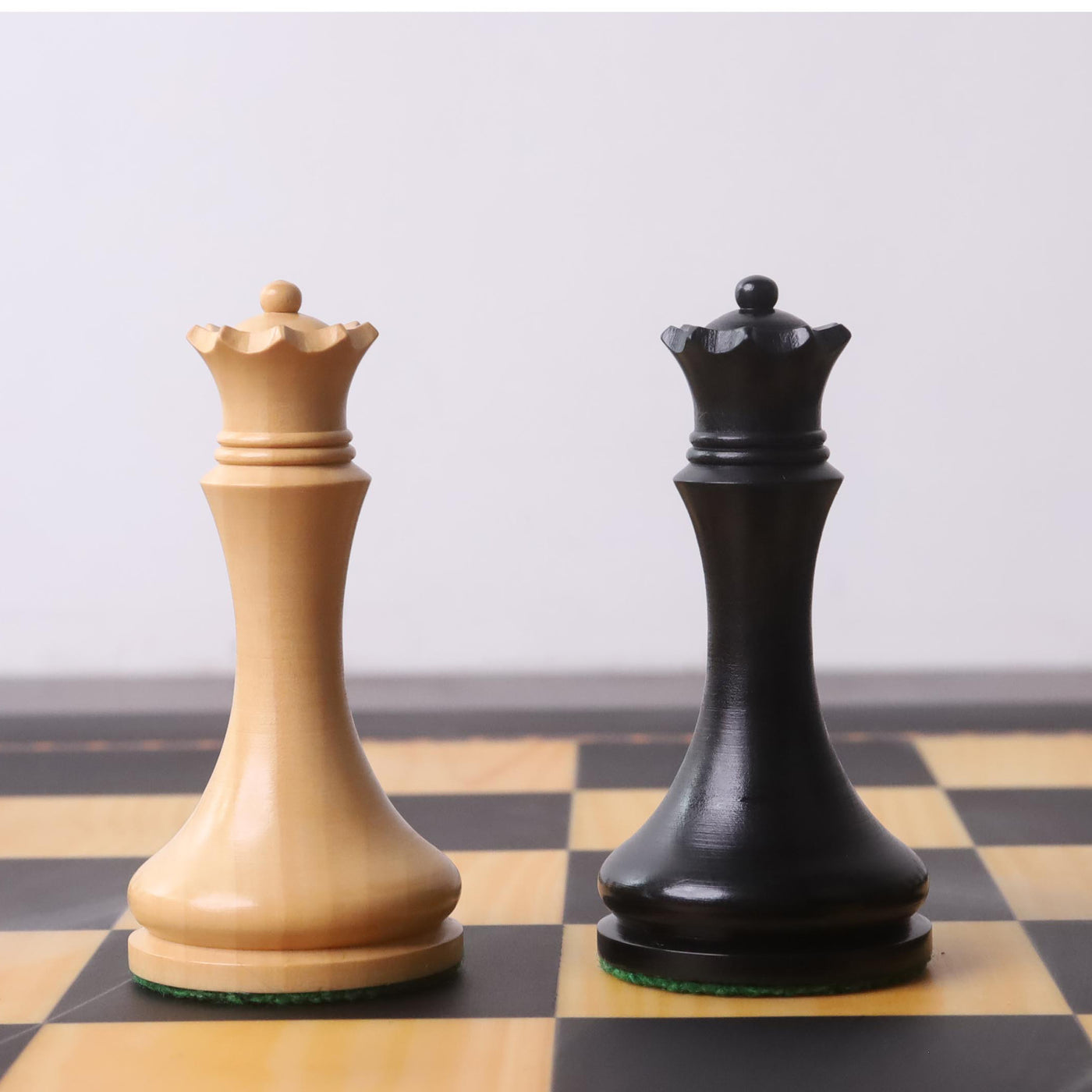 3.9" Zadar Series Modern Minimalist Chess Set- Chess Pieces Only- Weighted Ebonised Boxwood