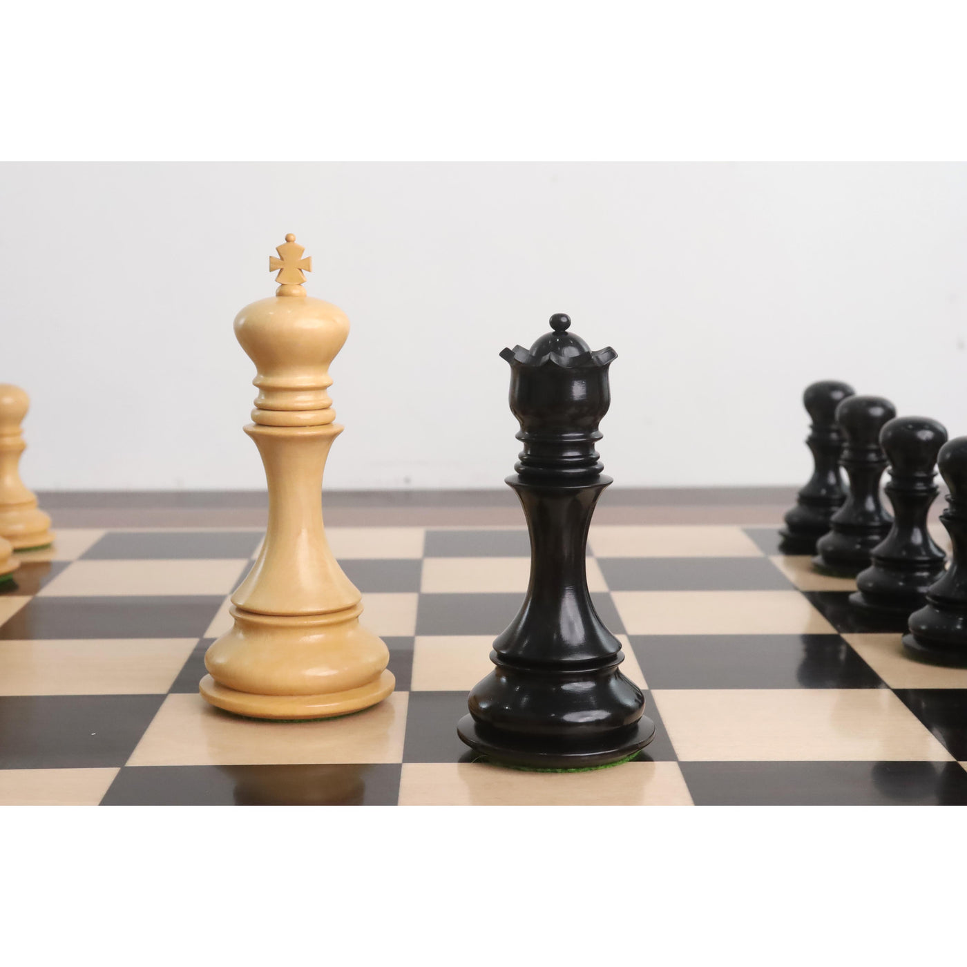 Slightly Imperfect 4.4" Goliath Series Luxury Staunton Chess Set- Chess Pieces Only - Ebony Wood & Boxwood