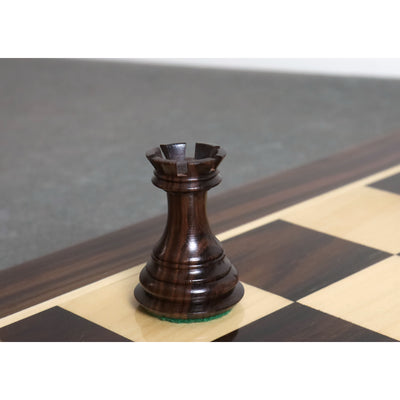 Slightly Imperfect 3.9" Unique Old Columbian Weighted Chess Set- Chess Pieces Only - Rosewood & Boxwood