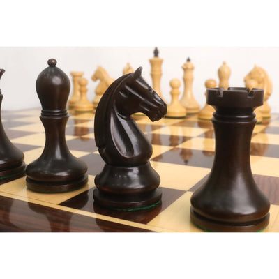 3.8" Candidates Series Minimalist Chess Set- Chess Pieces Only- Boxwood & Ebonised Boxwood