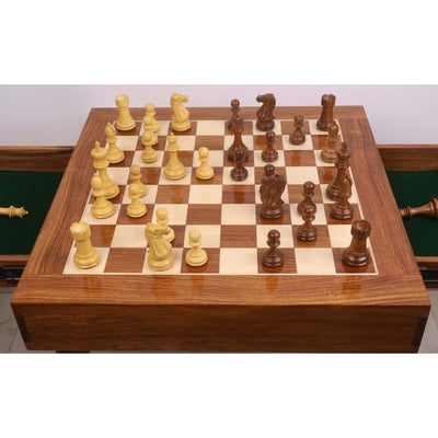 23" Tournament Chess Board Table with 4.1" Pro Staunton Weighted Wooden Chess Pieces - Golden Rosewood