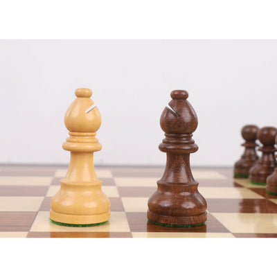 Combo of 3.3" Tournament Staunton Chess Set - Pieces in Golden Rosewood with Board and Box