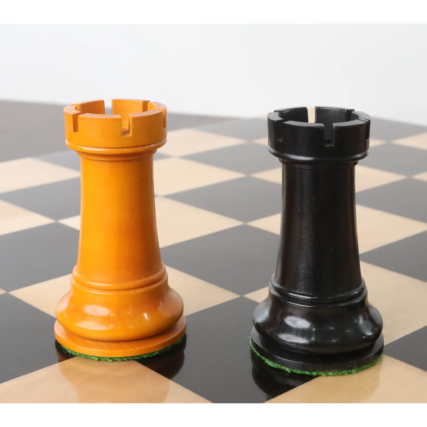 Slightly Imperfect 19th century B & Co reproduced Chess Set- Chess Pieces Only- Genuine Ebony Wood - 4.3"