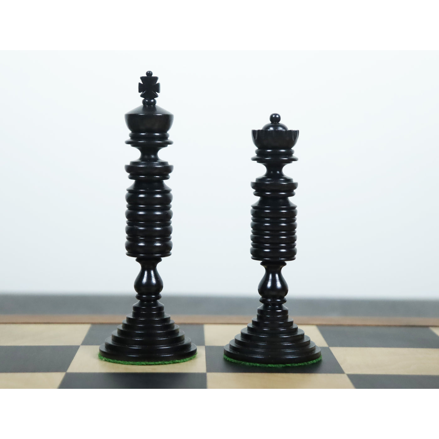 Slightly Imperfect 4.7" Pre-Staunton Chess Set - Chess Pieces Only - Double Weighted Ebony & Antiqued Boxwood