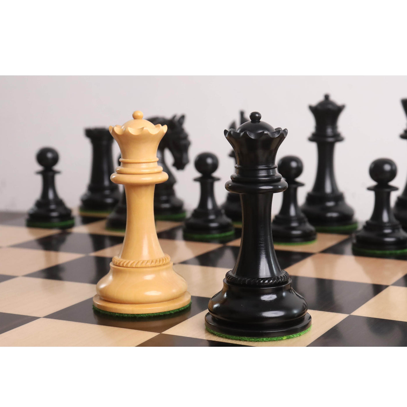 Combo of 4.3" Imperator Luxury Staunton Chess Set - Pieces in Ebony Wood with Board and Box