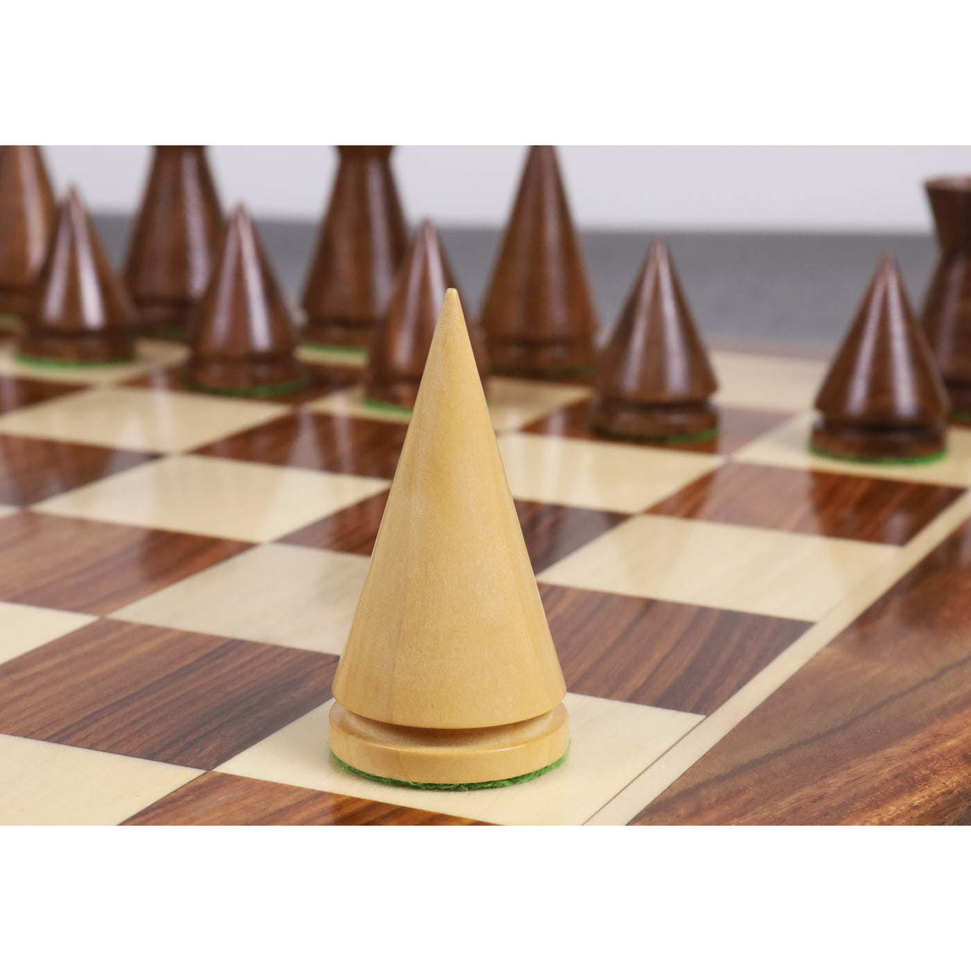 3" Russian Poni Minimalist Chessnut Air Sensor Compatible Set- Chess Pieces Only - Golden Rosewood & Boxwood