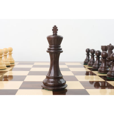Combo of 4.1" Pro Staunton Weighted Wooden Chess Pieces in Rosewood with 21" Board and Wooden Storage Box