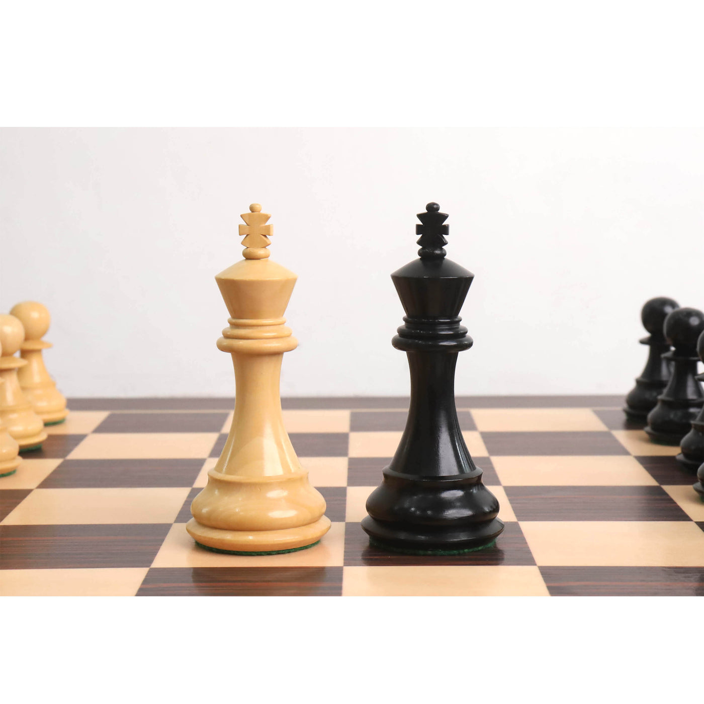 4" Fierce Knight Staunton Chess Set- Chess Pieces Only - Weighted Ebony Wood