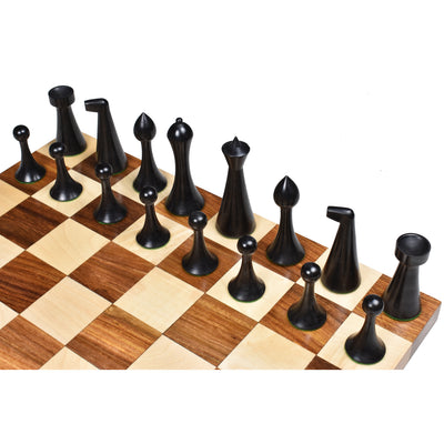 Hermann Ohme Combo Chess Set - 3.6" Ebonised Boxwood Pieces with Rosewood Board and Box