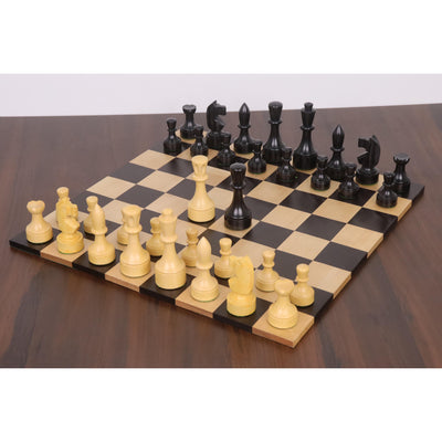 Bundesform German Staunton Alternative Chess Set - Chess Pieces Only- Ebonised Boxwood - 3.8"