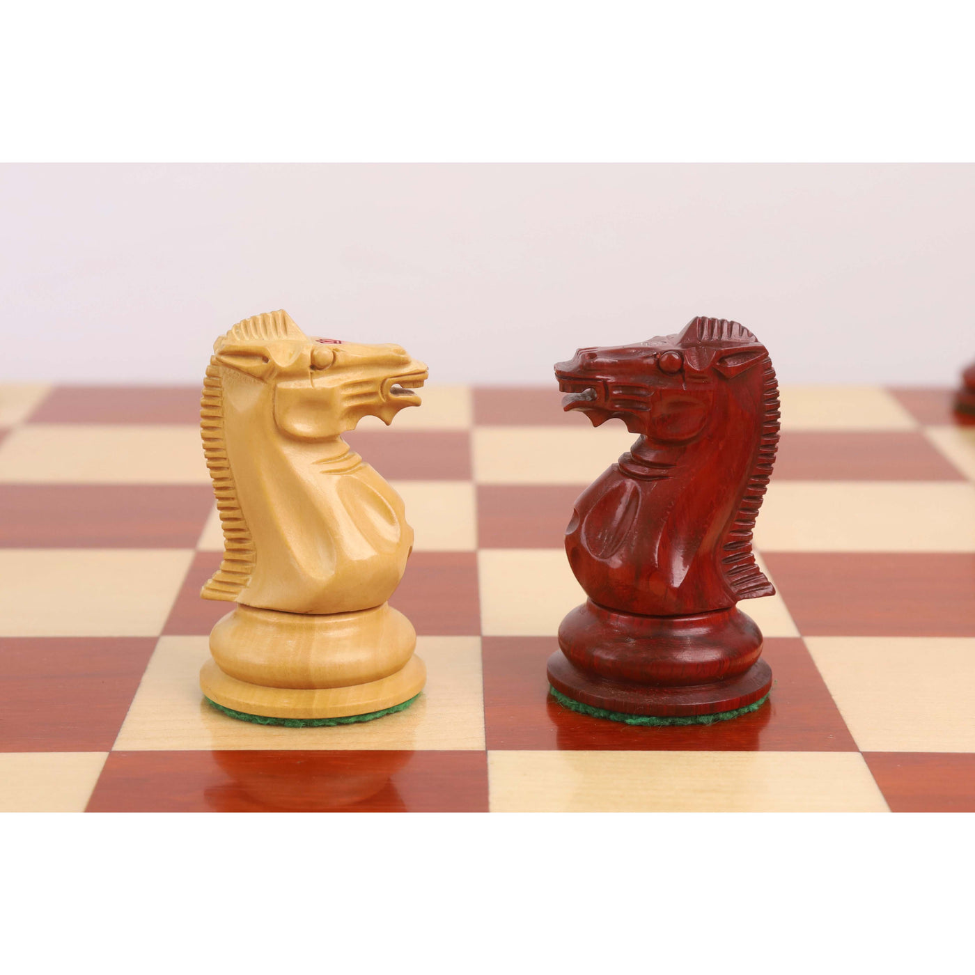 Combo of 1849 Jacques Cook Staunton Chess Pieces - Bud Rosewood with 21" Board and Storage Box