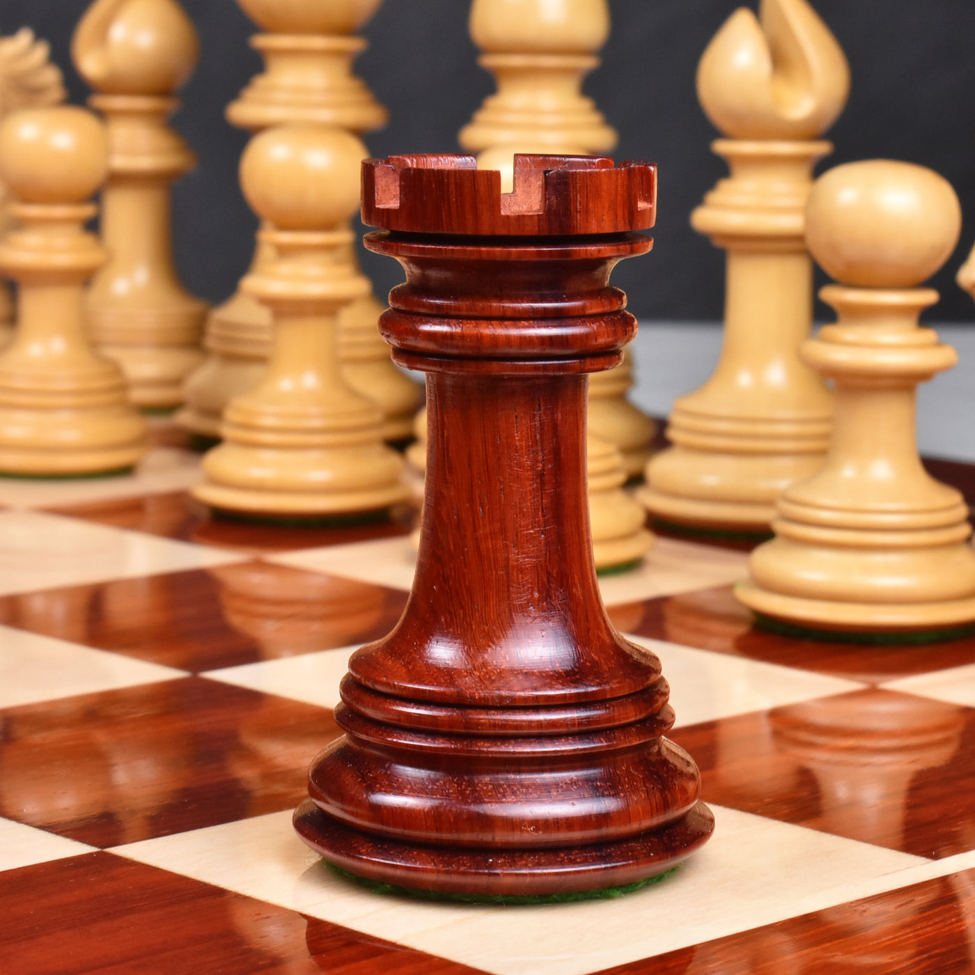Combo of 4.6" Arthur Luxury Staunton Chess Set - Pieces in Bud Rosewood with Board and Box
