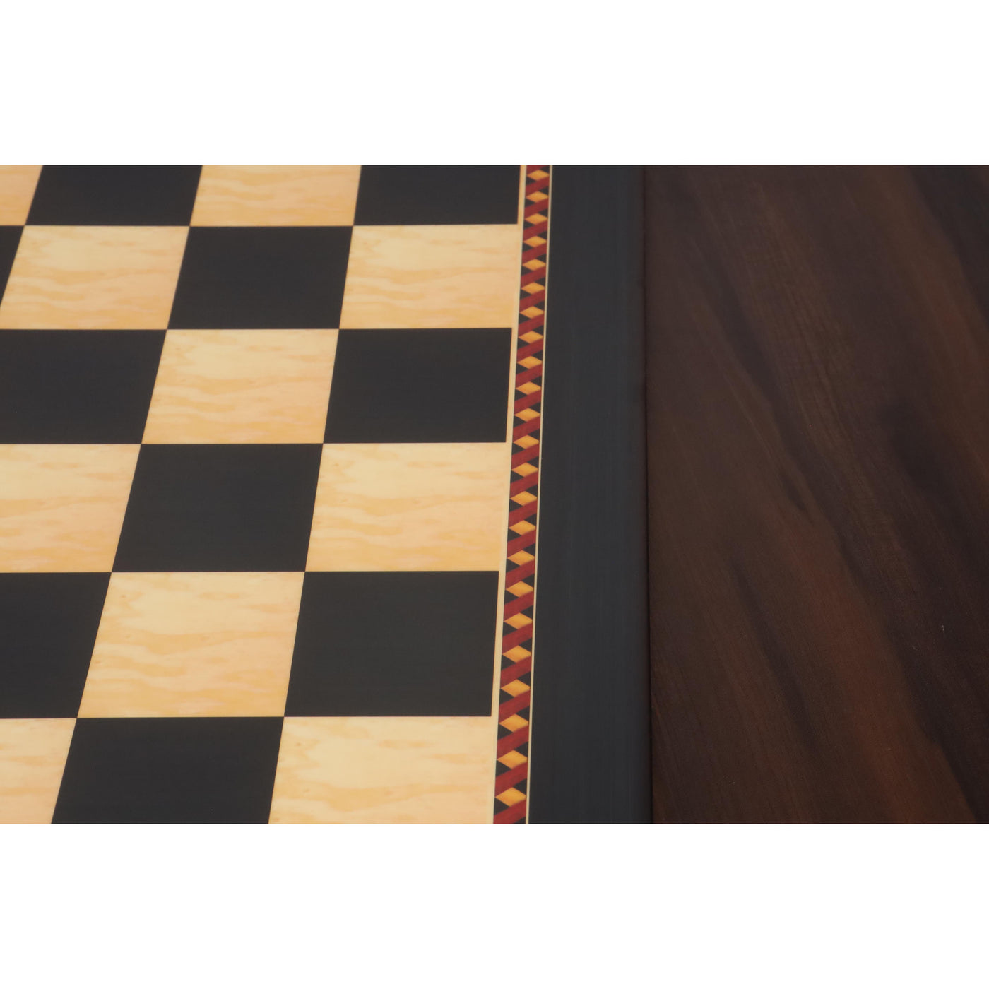 21" Queen's Gambit Printed Chess Board- Ebony & Maple - 55mm square- Matt Finish