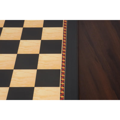 21" Queen's Gambit Printed Chess Board- Ebony & Maple - 55mm square- Matt Finish