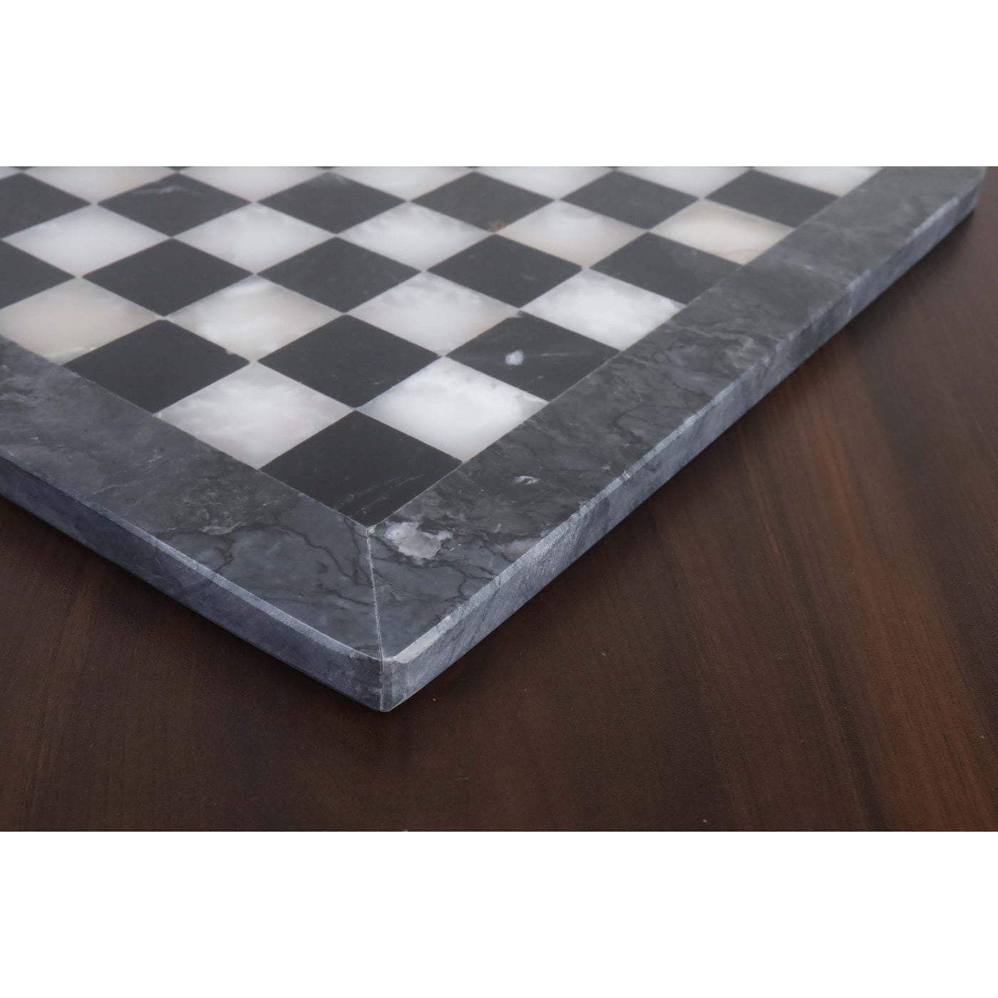 Onyx Marble Chess Pieces & Board Combo Set - 12" - Black and White Stone