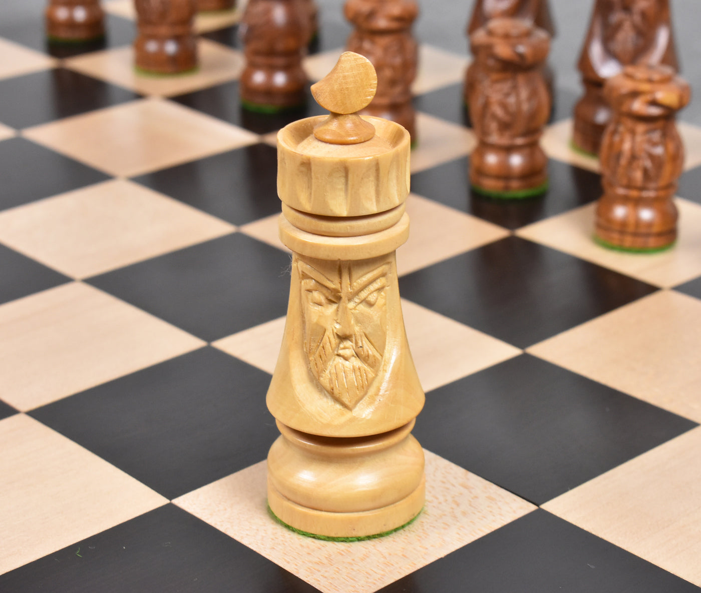 Slightly Imperfect 3.5" Crescent Mannequin Hand Carved Chess Set- Chess Pieces Only - Golden Rosewood