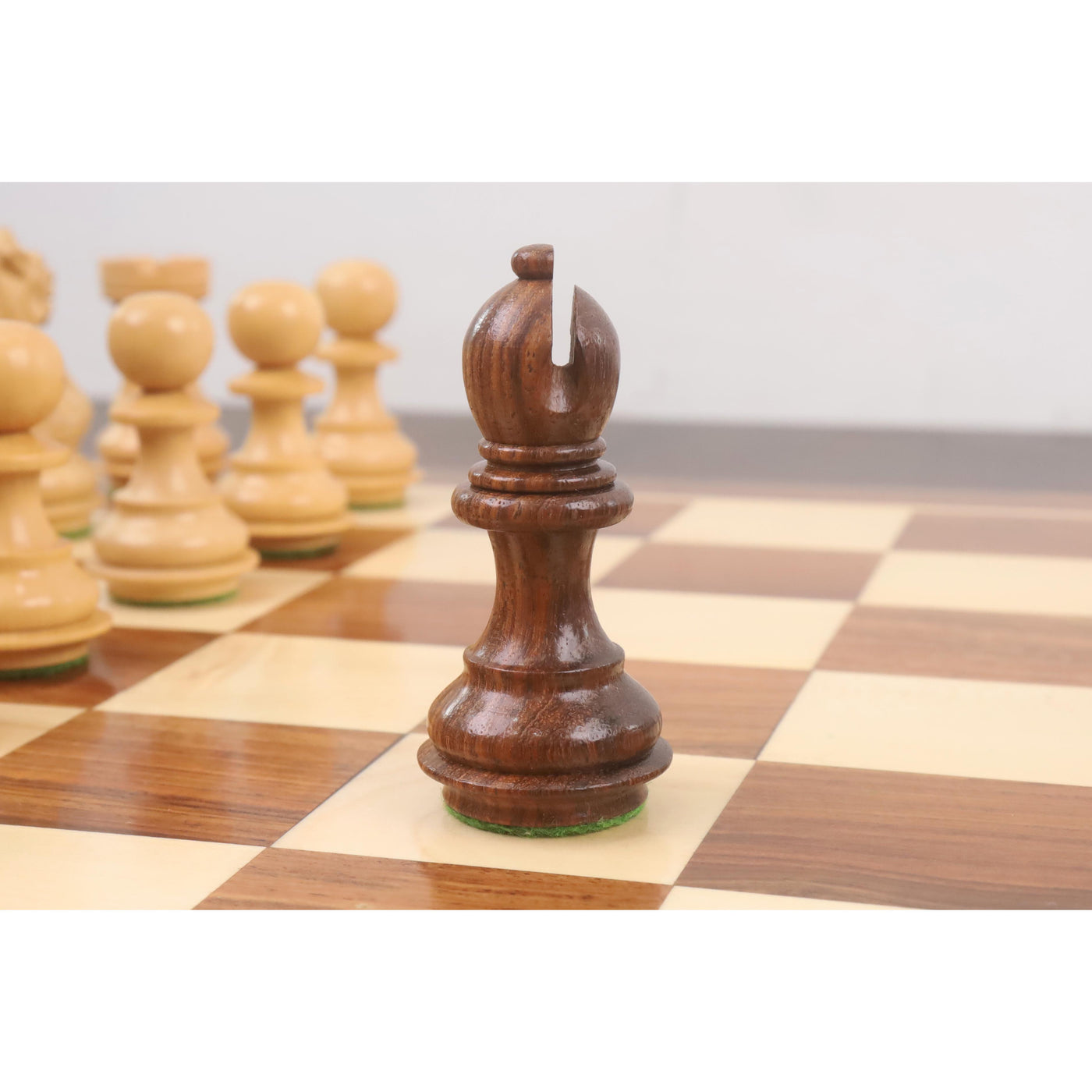 Slightly Imperfect 3.2" Laughing Knight Staunton Chess Set- Chess Pieces Only - Weighted Golden Rosewood