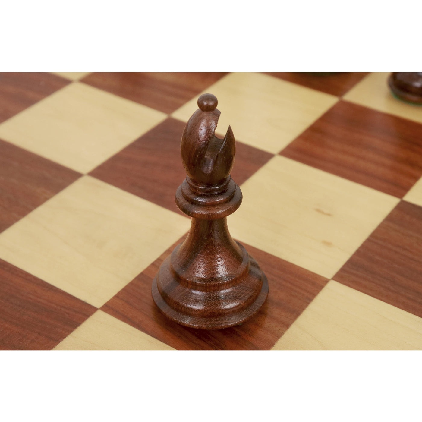 4" Fierce Knight Staunton Chess Set - Chess Pieces Only - Golden Rosewood & Boxwood