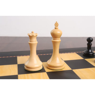 3.9" Zadar Series Modern Minimalist Chess Set- Chess Pieces Only- Weighted Ebonised Boxwood